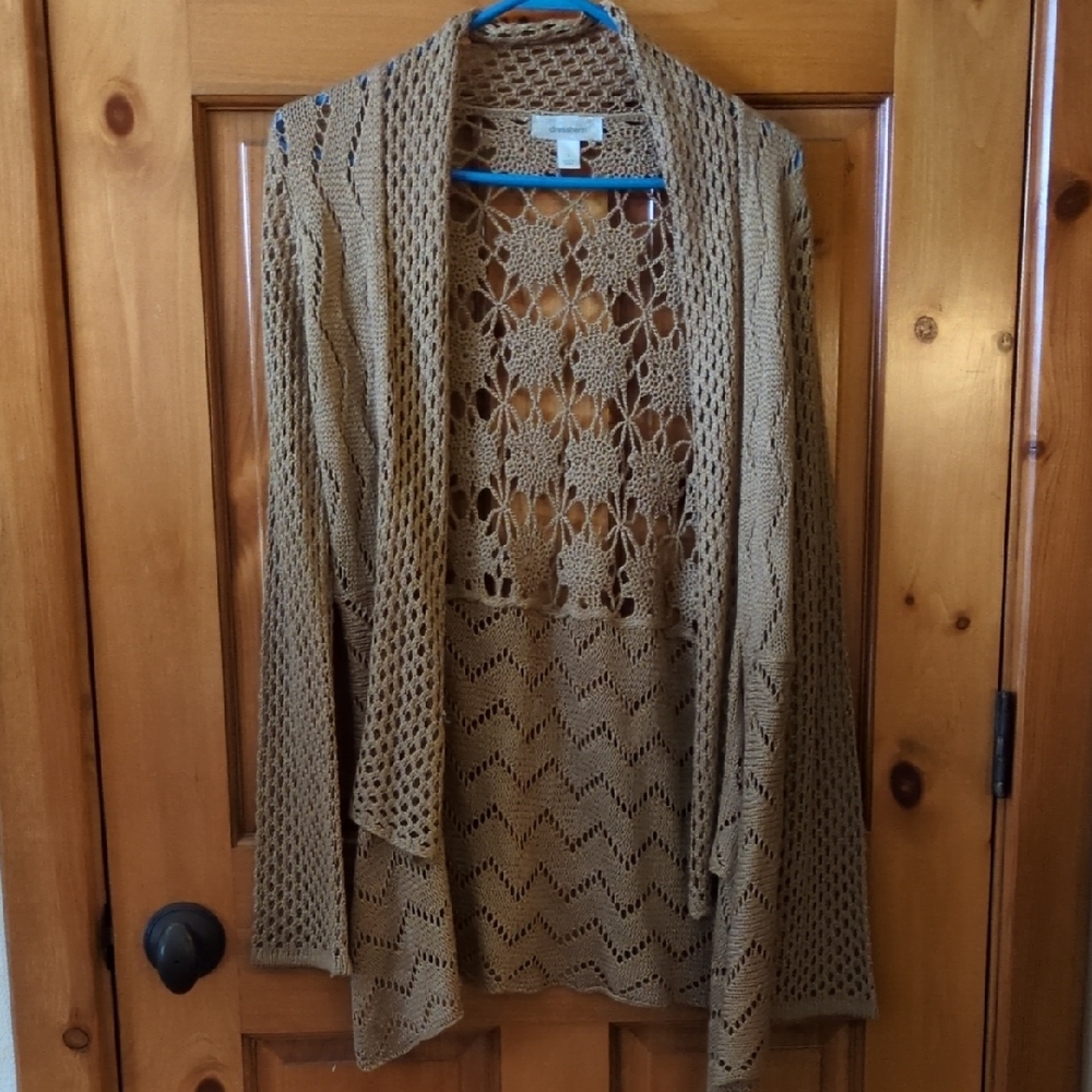 Women's Crochet Open-Front Sweater